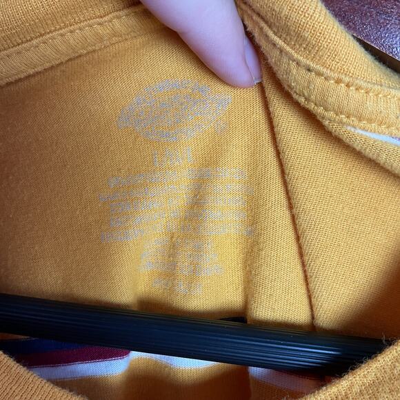 Dickies Womens Embroidered Logo Crop Top Horizontal Stripes Large - Picture 6 of 11